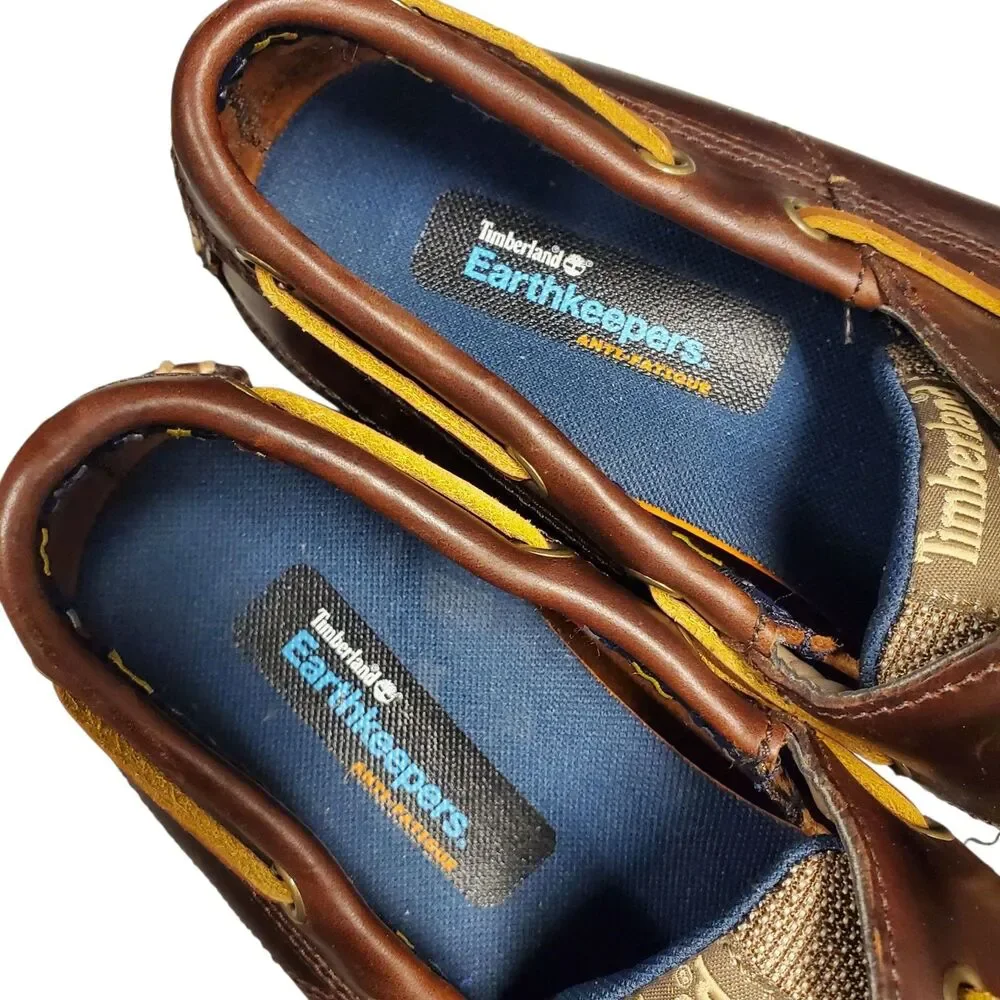 TIMBERLAND Shoes EARTHKEEPERS Mens Size 8.5 Brown Leather Boat Casual 5230R